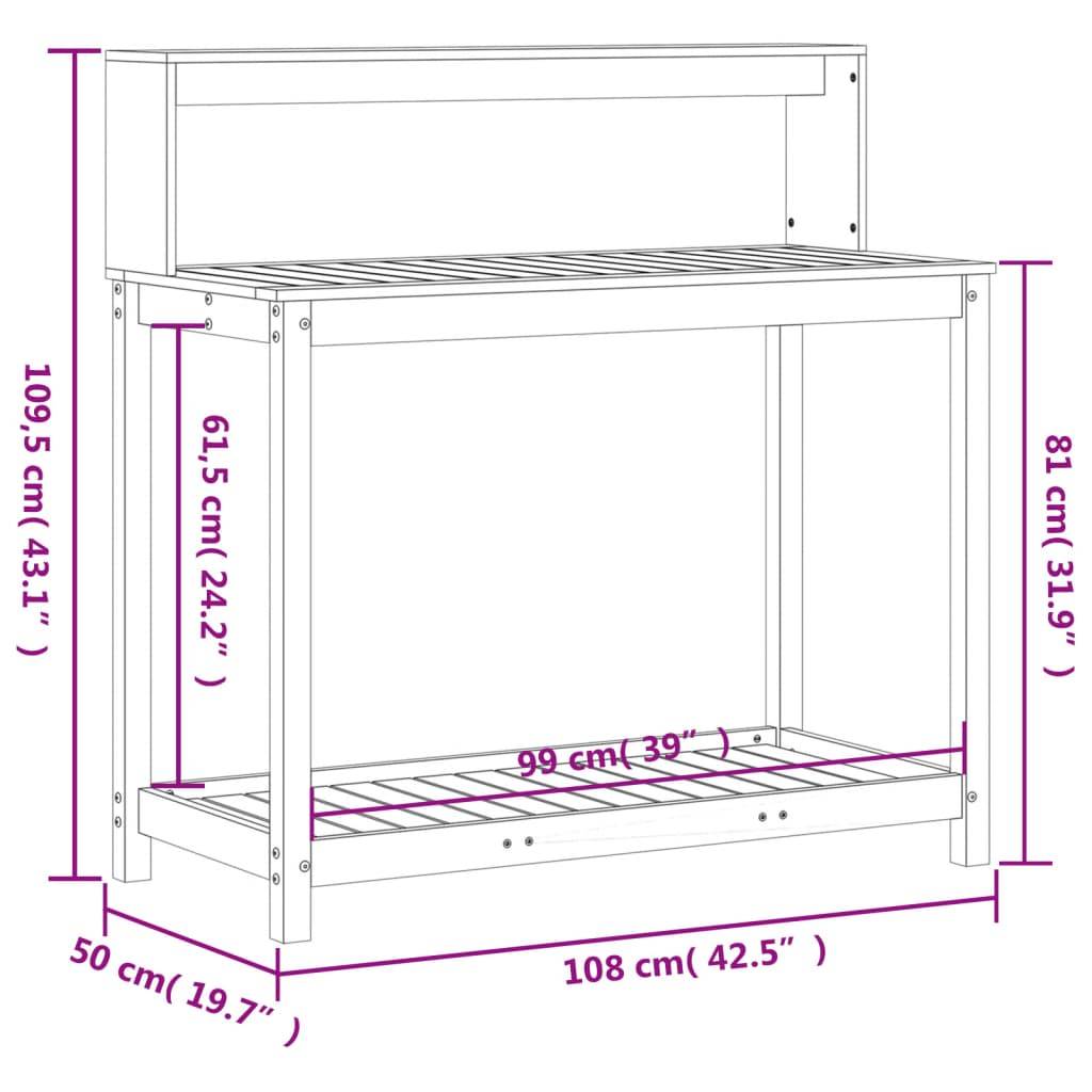 Grande station de jardinage en Bois Douglas Robuste et spacieuse pour aménagement extérieur 108x50x109.5 cm – ComfortXL Outdoor Living - Image 10