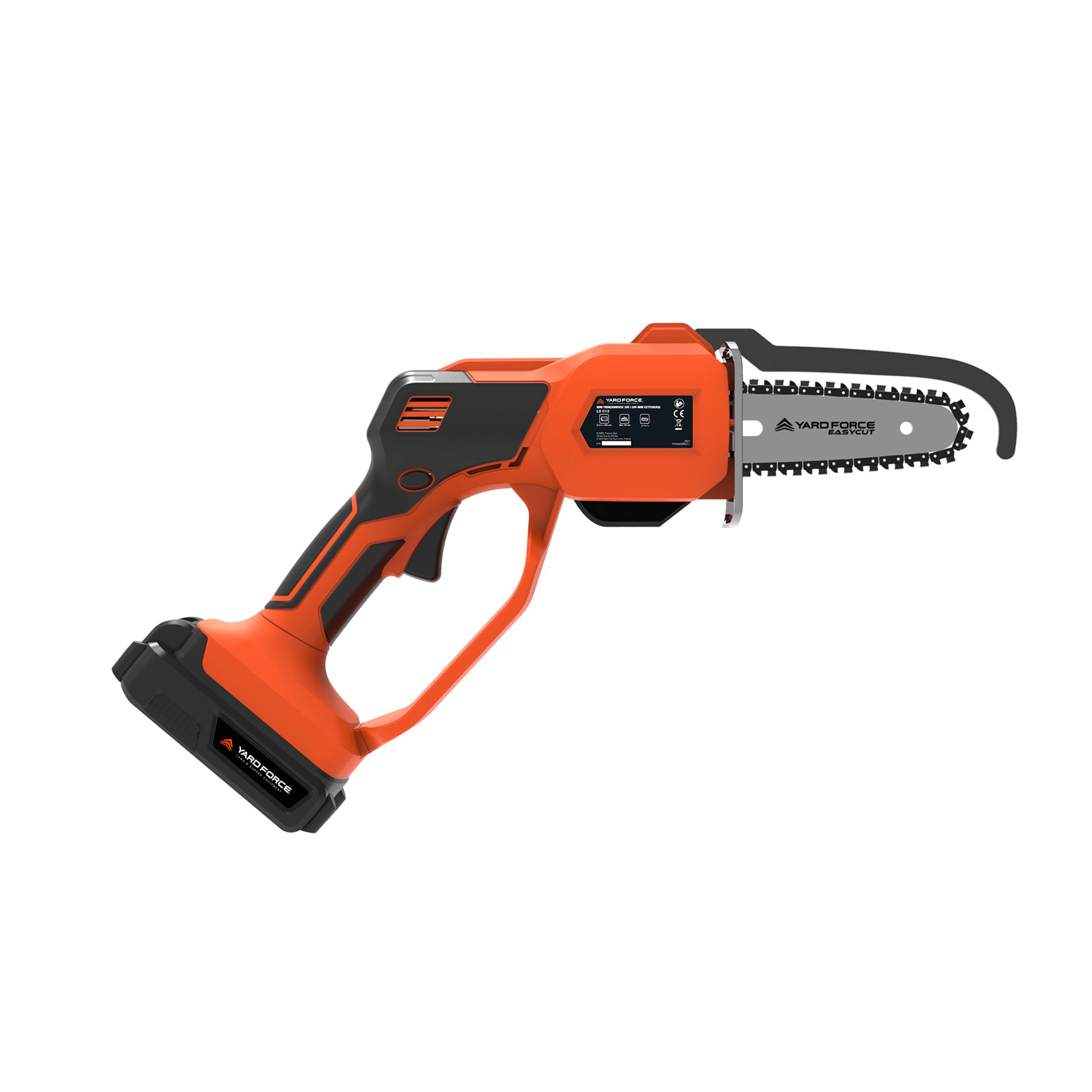 Mini tronçonneuse sans fil 20V avec guide chaine 13cm Yard Force LS C13