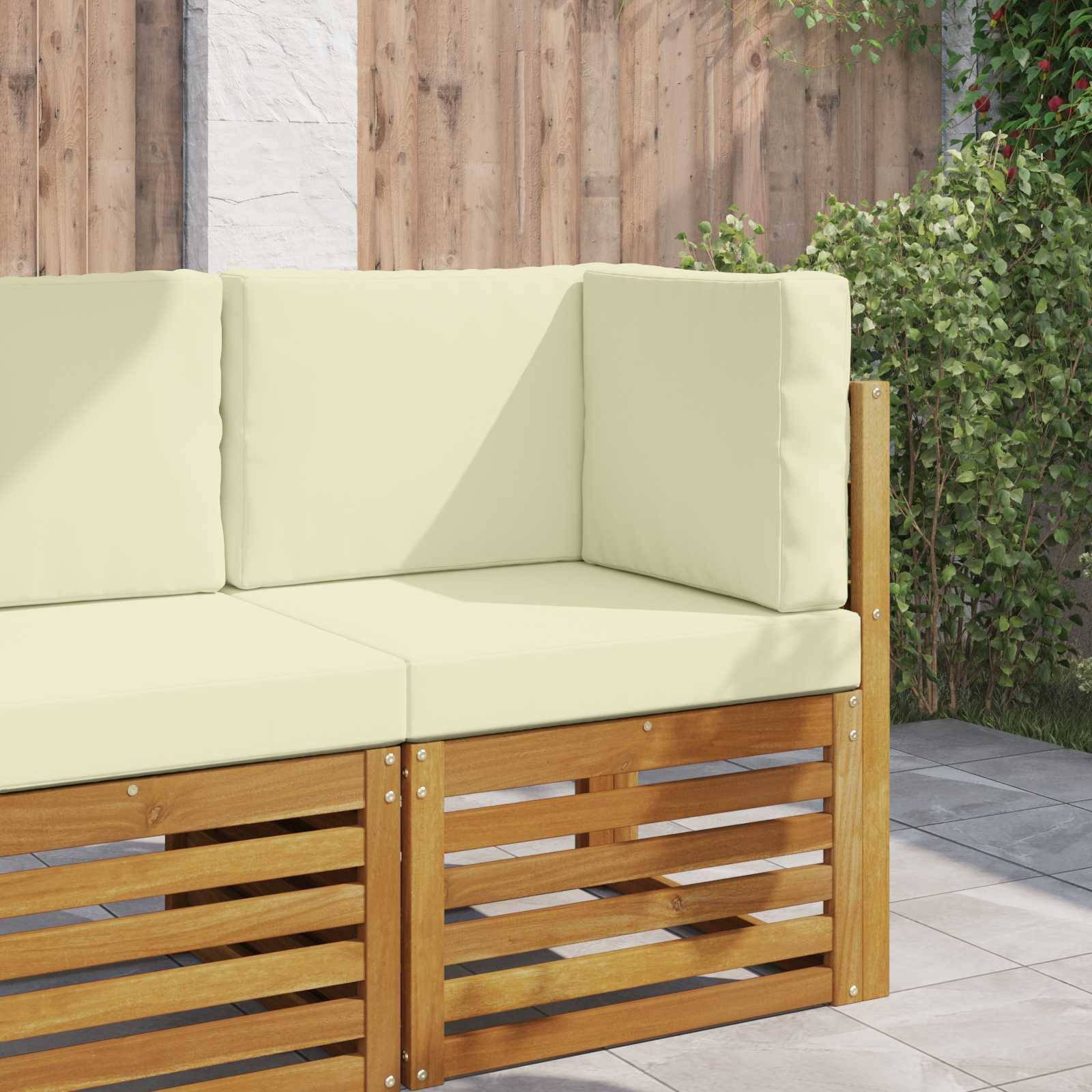 Lot de 3 coussins de canapé polyester crème 60 x 60 x 8 cm, poids:4.62kg - PANGIVO - Image 1