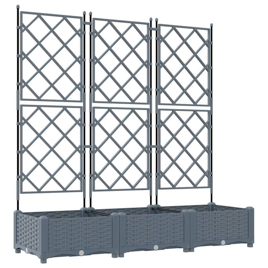 Maison Chic - Cache-pot de jardin 3 pcs | Bac à fleurs Gris Clair 120 x 40 x 125,5 cm Acier - Image 1