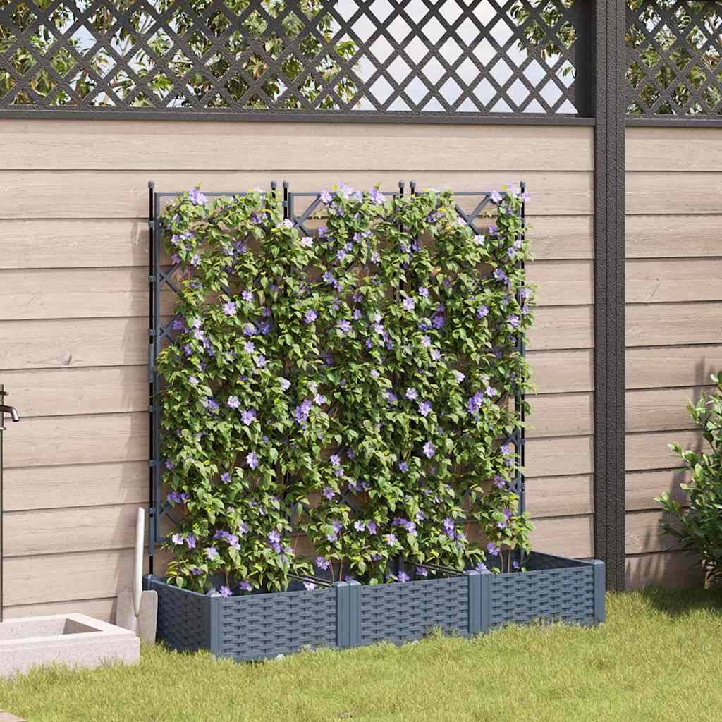 Maison Chic - Cache-pot de jardin 3 pcs | Bac à fleurs Gris Clair 120 x 40 x 125,5 cm Acier - Image 2