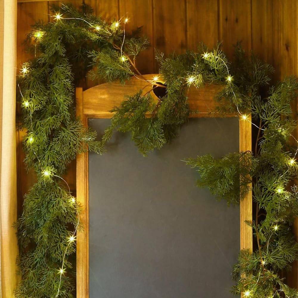Couronne de pin de décoration de Noël DIY, très adaptée à la cheminée, au salon, à la terrasse, aux fleurs de décoration en bois de pin. - Image 4