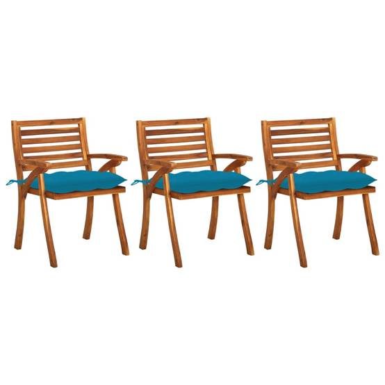 Chaises de jardin bois d'acacia bleu 59 x 59 x 87 cm - PANGIVO - Image 1