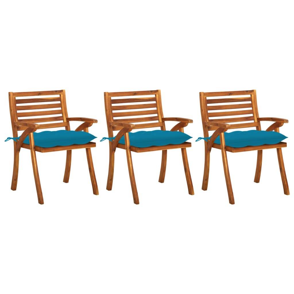 Chaises de jardin bois d'acacia bleu 59 x 59 x 87 cm - PANGIVO