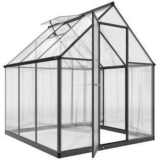 Sans Marque - Serre de Jardin en Aluminium Polycarbonate, Montage Rapide, Fenêtre Réglable, Porte Battante, 178x168x195cm, Transparent