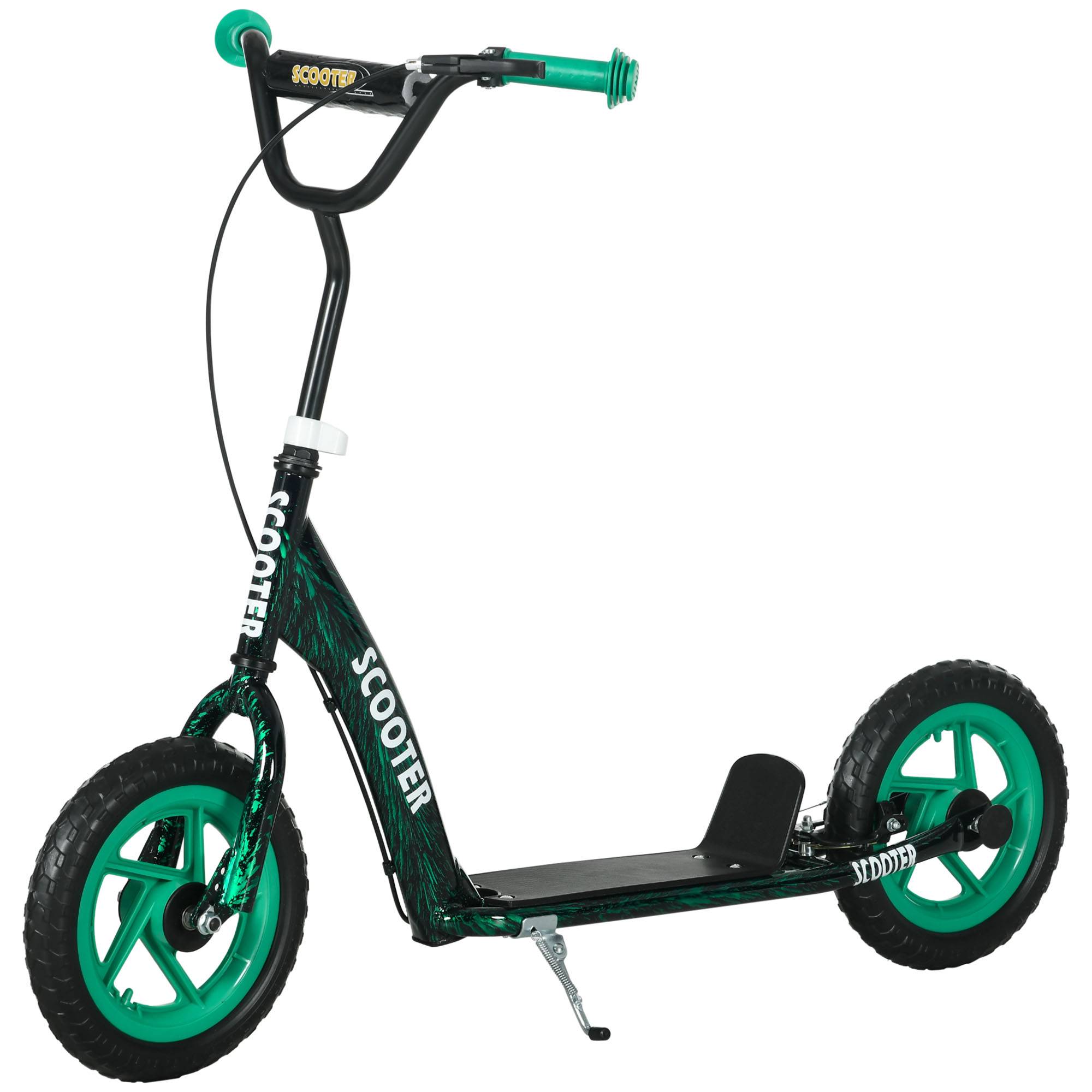 Sans Marque - Trottinette enfant hauteur réglable frein béquille 2 roues acier verte