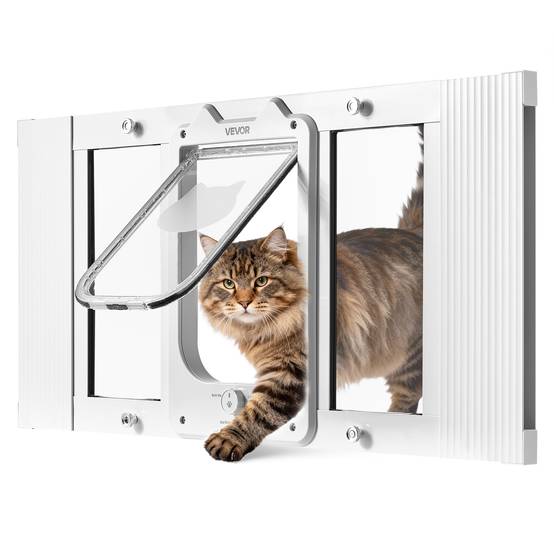 VEVOR Chatière Réglable pour Fenêtre 68,6-81,3 cm Long pour Animaux Maison Blanc - Image 1
