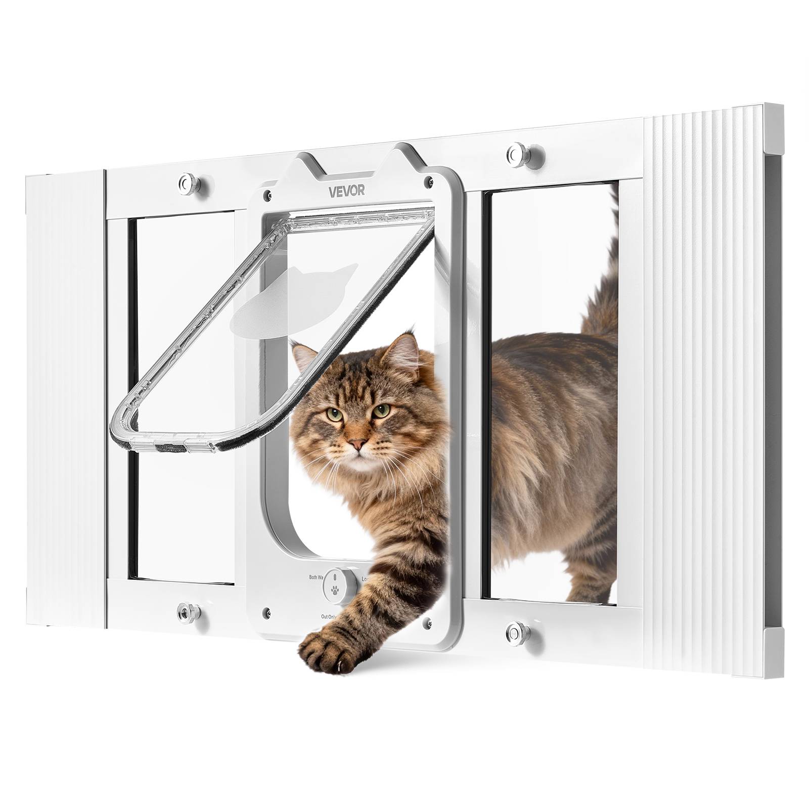 VEVOR Chatière Réglable pour Fenêtre 68,6-81,3 cm Long pour Animaux Maison Blanc - Image 1