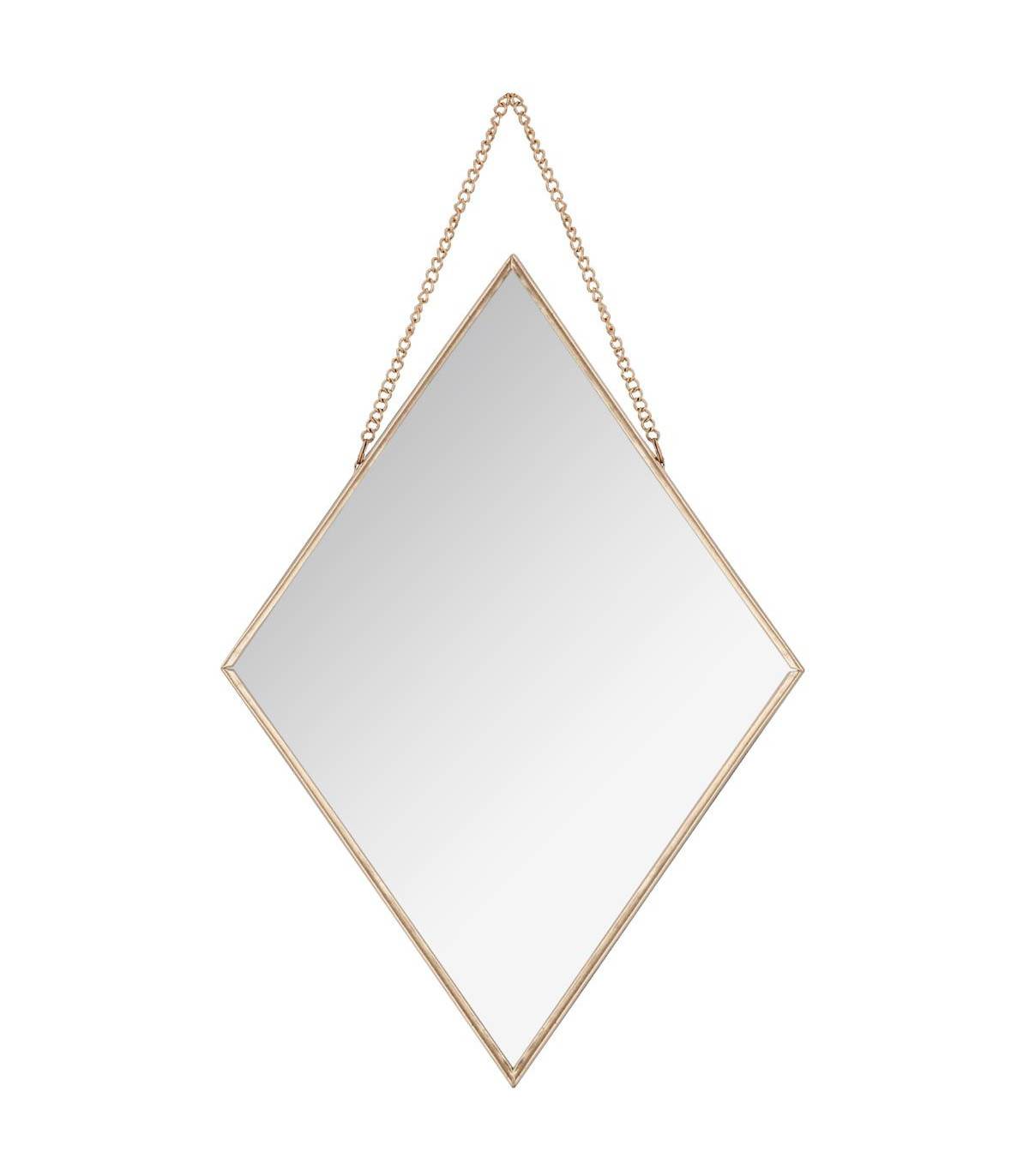 Lot de 3 Miroirs losanges en métal doré - Image 2