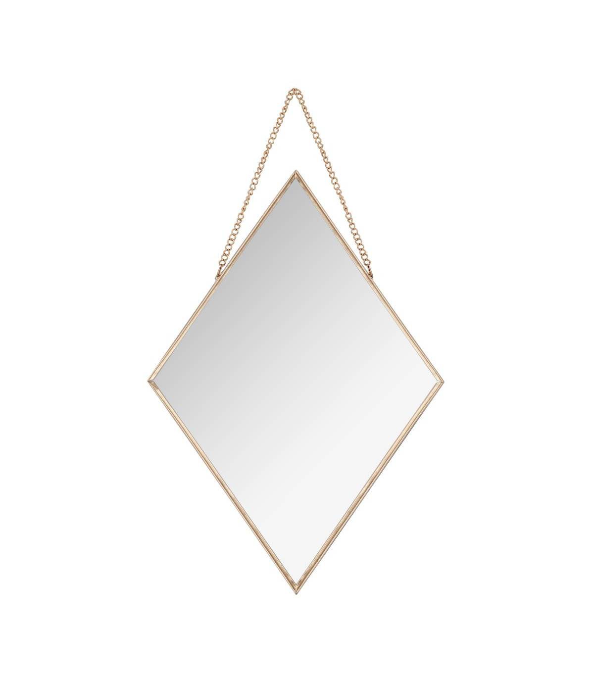 Lot de 3 Miroirs losanges en métal doré - Image 3