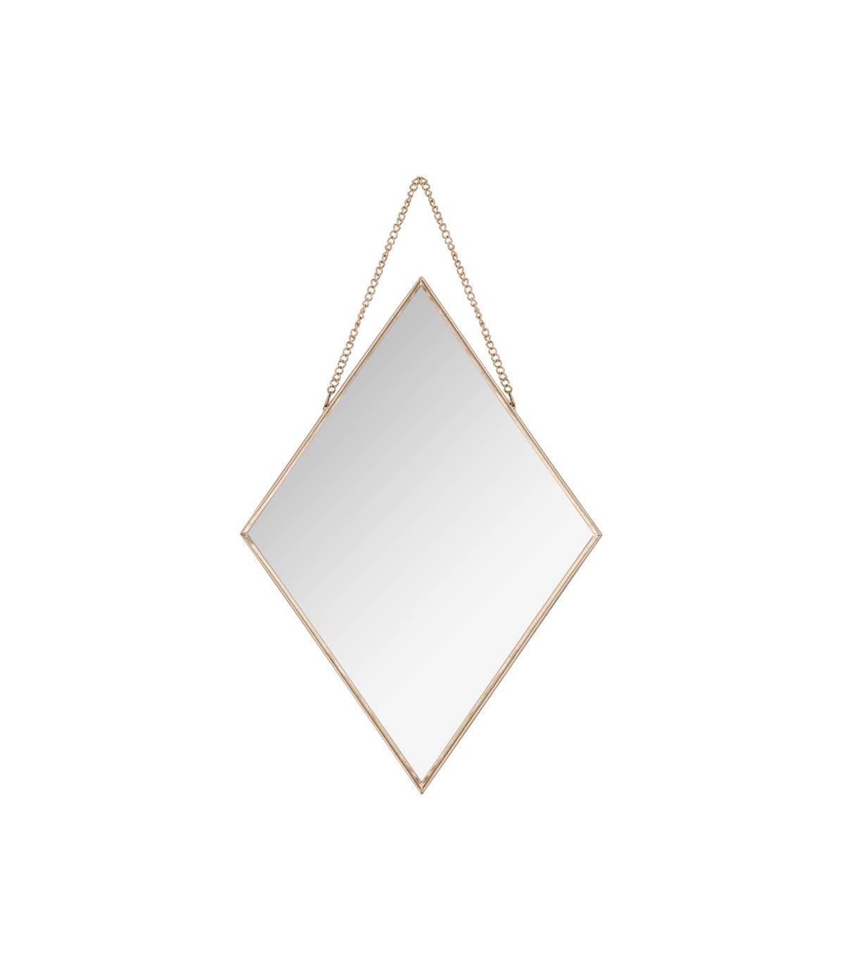 Lot de 3 Miroirs losanges en métal doré - Image 4