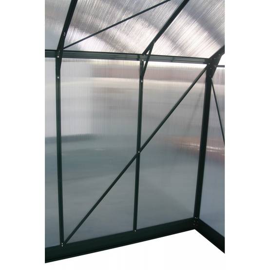 Serre de jardin polycarbonate 15m² vert avec embase et portes coulissantes Green Protect - Image 5