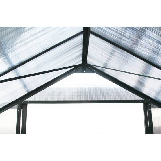 Serre de jardin polycarbonate 15m² vert avec embase et portes coulissantes Green Protect - Image 7