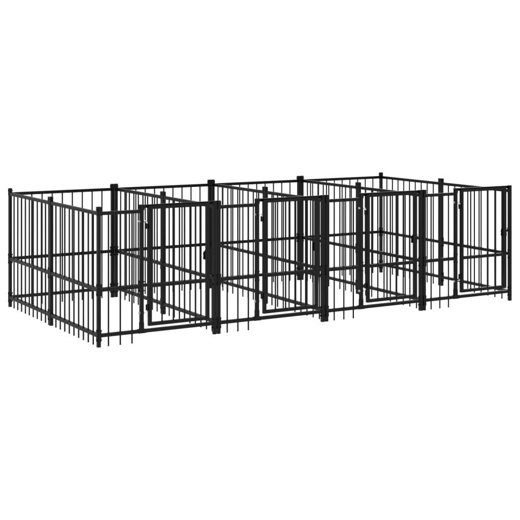 Vidaxl - Chenil d'extérieur pour chiens Acier 7,51 m² vidaXL 3124581 - Image 2