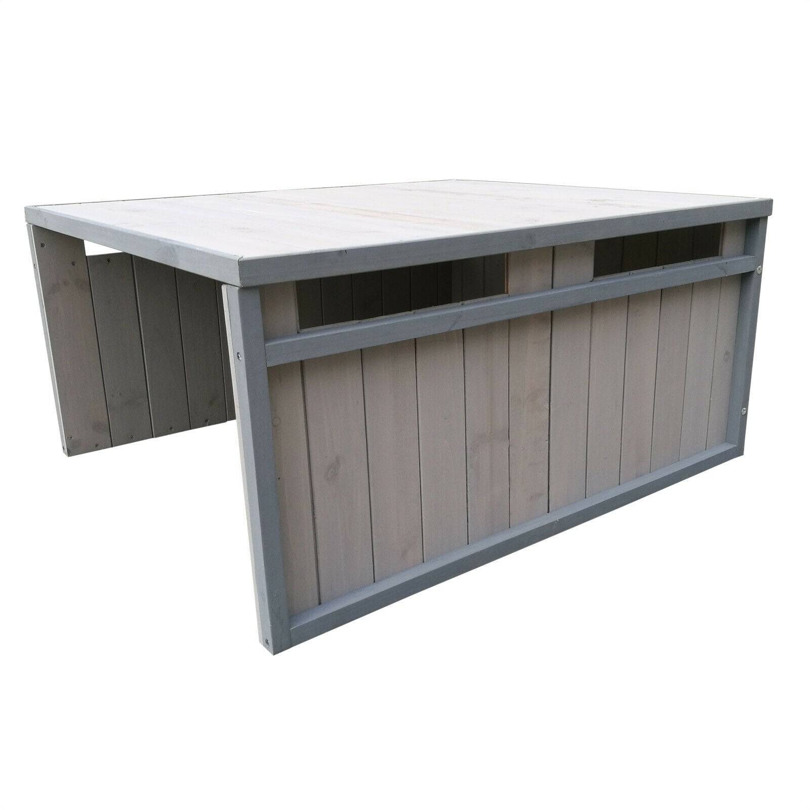 Helloshop26 - Garage robot tondeuse toit en pente bois massif abri 80 cm gris - Image 3