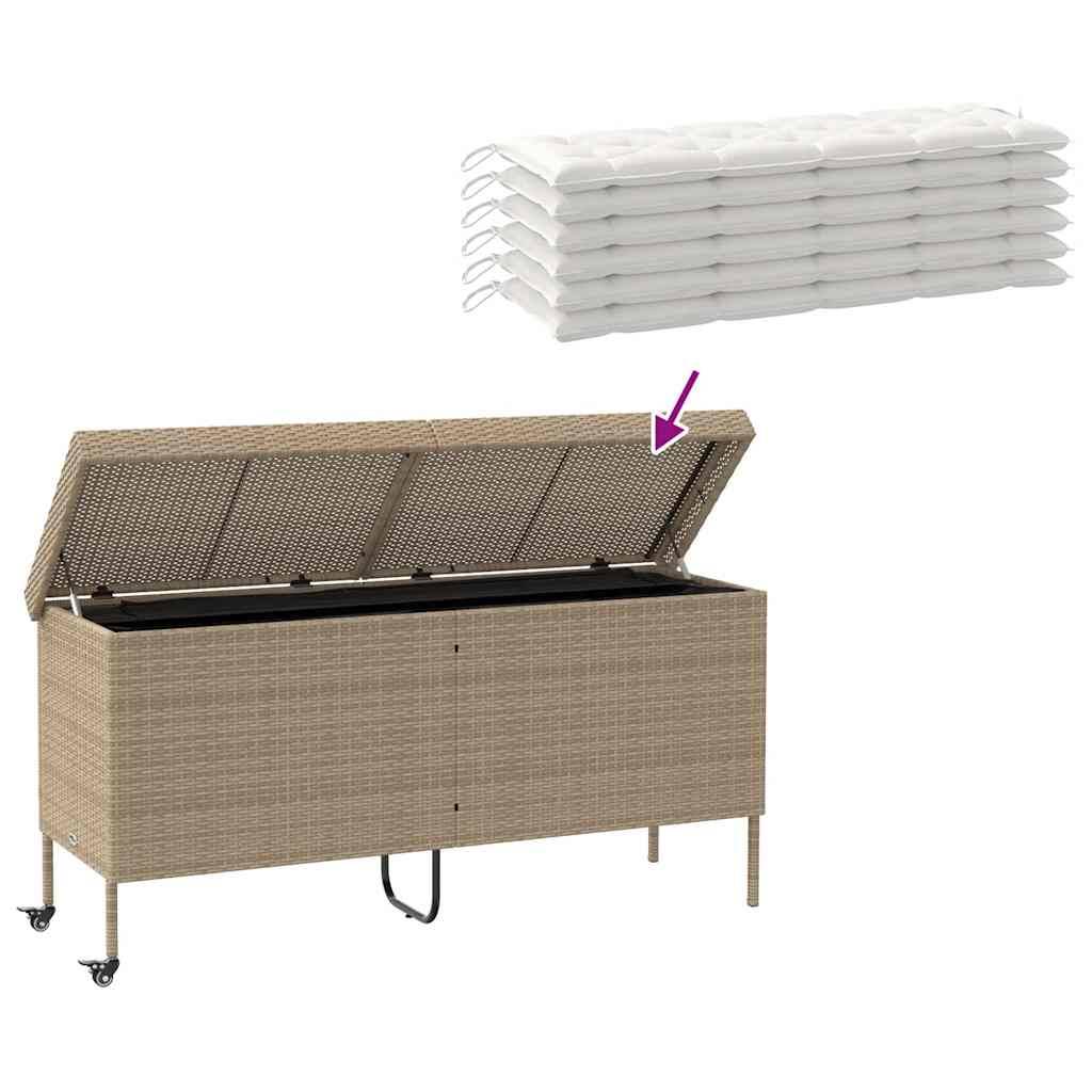 PANGIVO - Coffre de rangement jardin résine tressée beige 160 x 55 x 75 cm - PANGIVO - Image 7