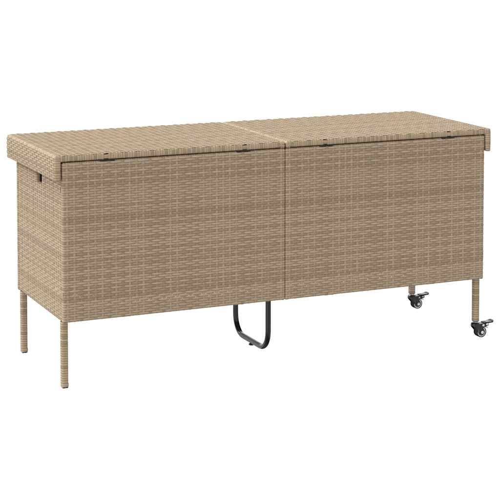 PANGIVO - Coffre de rangement jardin résine tressée beige 160 x 55 x 75 cm - PANGIVO - Image 6