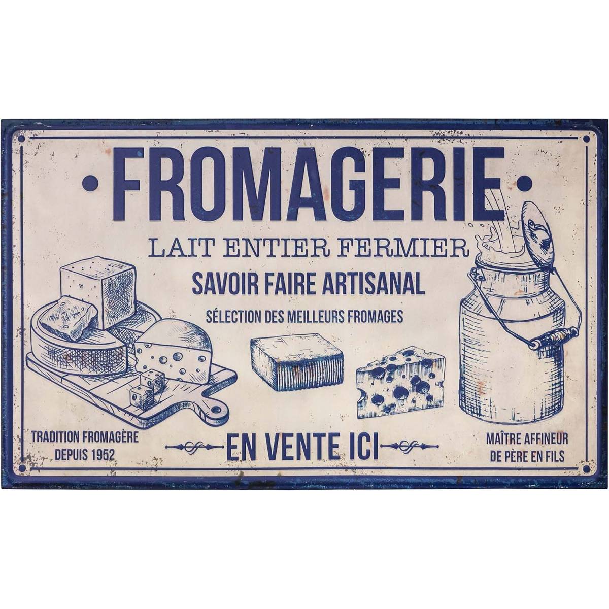 Antic Line Creations - Plaque décorative en fer Commerce 122.5 x 74 cm Fromagerie - Image 1