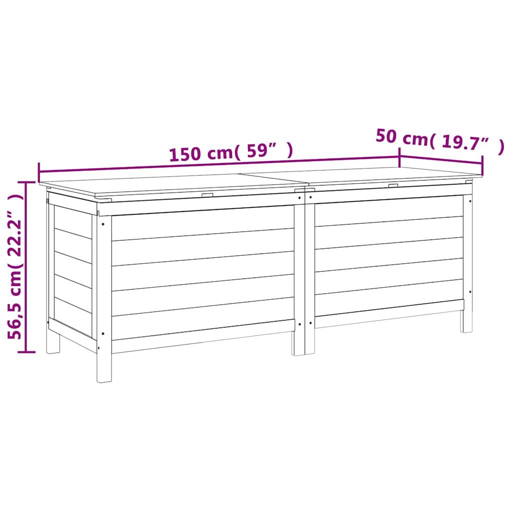 Coffre de jardin bois de sapin naturel 150 x 50 x 56.5 cm - PANGIVO - Image 8