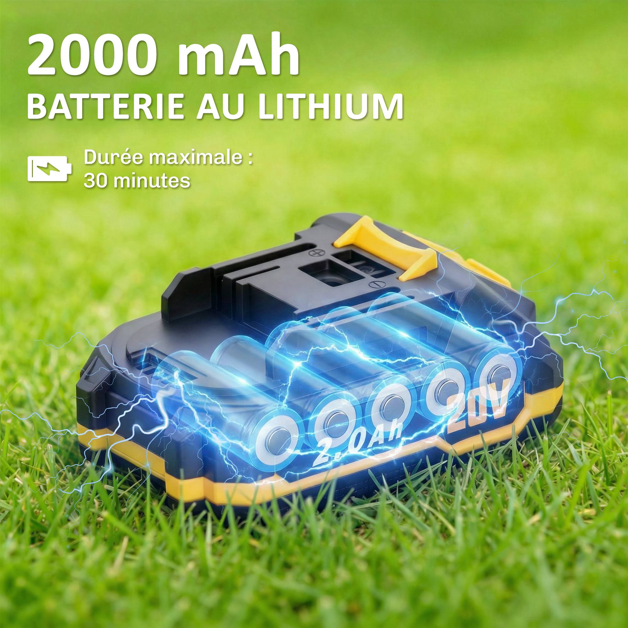 Taille-Haies Électrique 100 W, Lame 51 cm, Batterie 2,0 Ah et Chargeur - Image 7