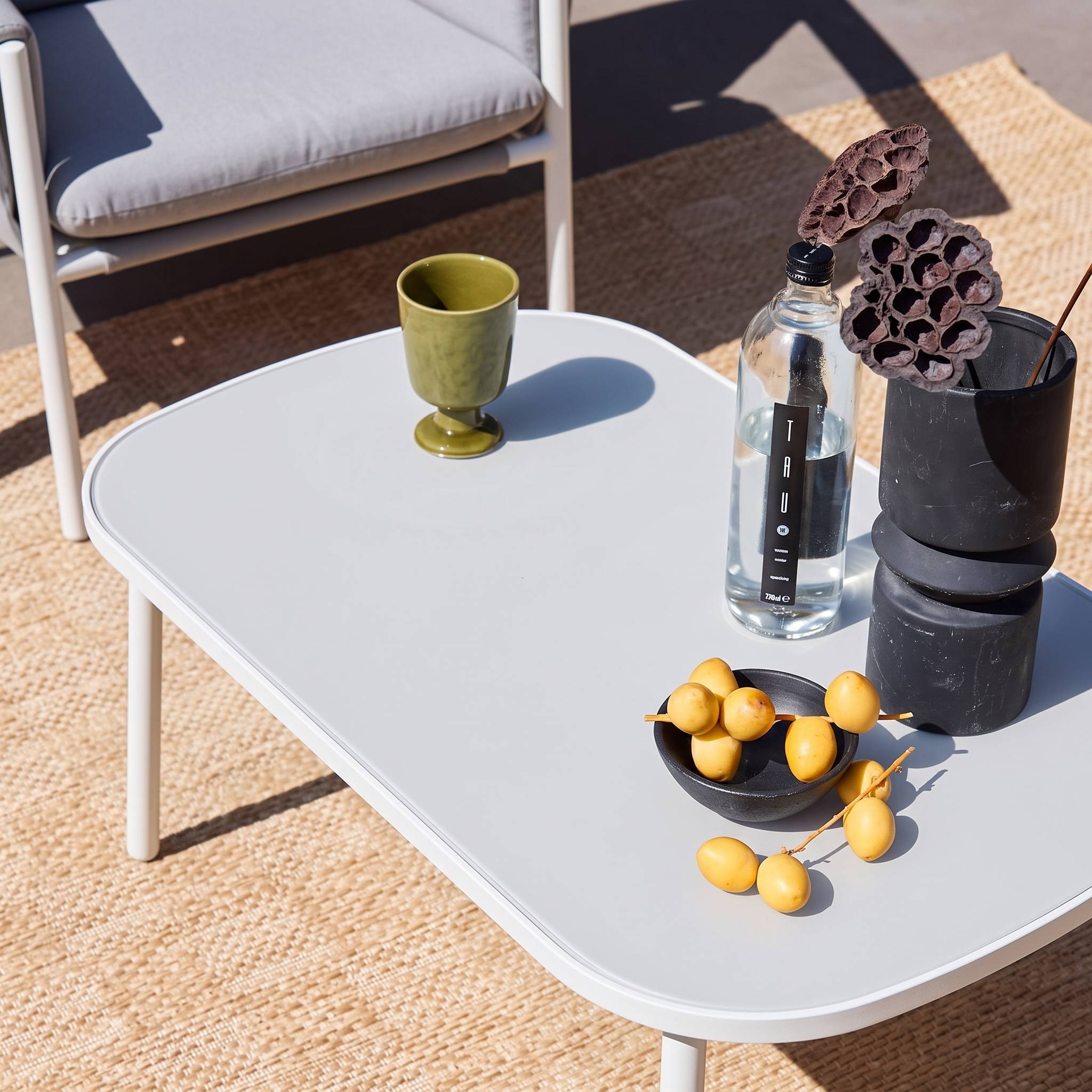sweeek - Salon de jardin acier 4 places tissu gris - Kyo | sweeek - Image 4