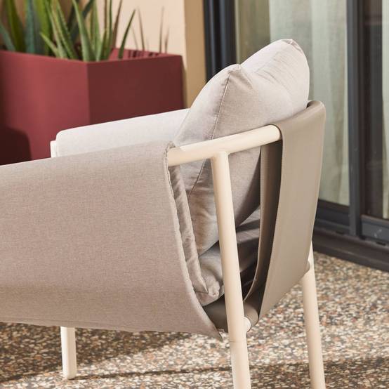 sweeek - Salon de jardin acier 4 places tissu gris - Kyo | sweeek - Image 7