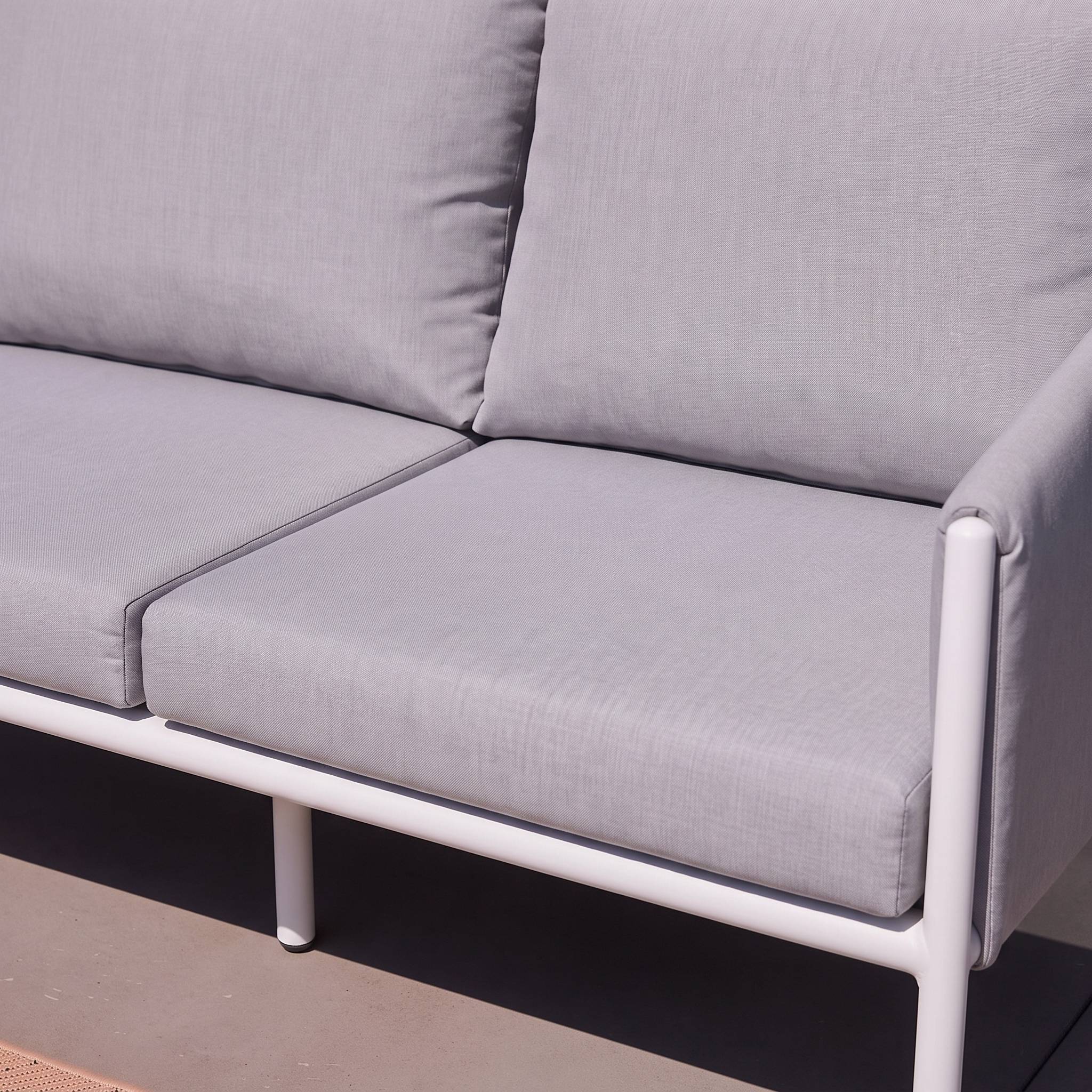 sweeek - Salon de jardin acier 4 places tissu gris - Kyo | sweeek - Image 5