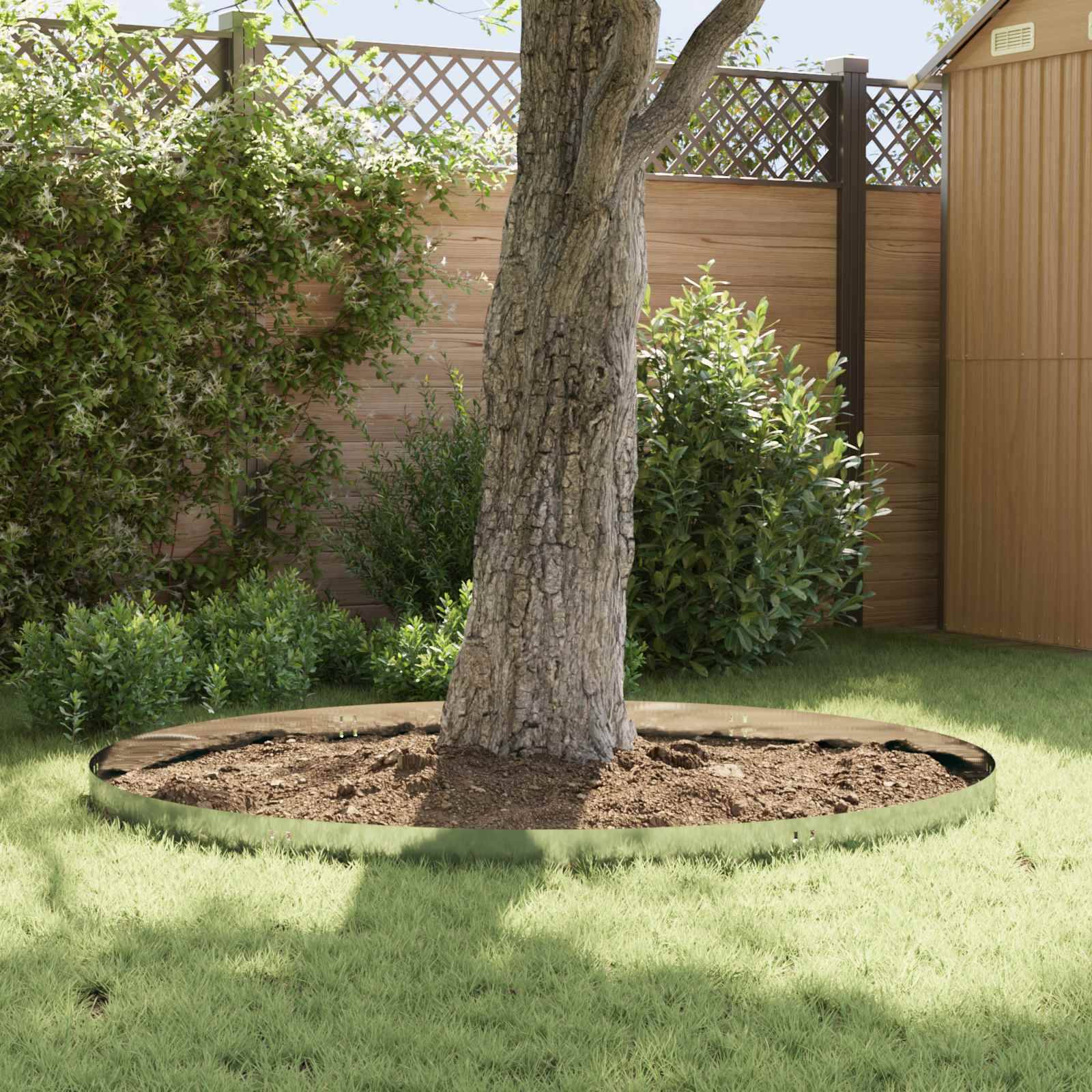 Bordure de pelouse acier jardin aménagement 20 pcs 100x15cm argenté - ComfortXL Outdoor Living - Image 4