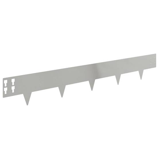 Bordure de pelouse acier jardin aménagement 20 pcs 100x15cm argenté - ComfortXL Outdoor Living - Image 6
