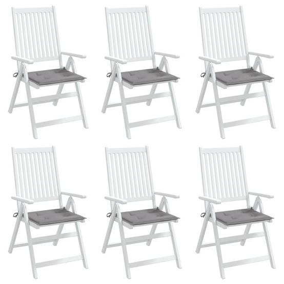 Coussins de chaise jardin lot de 6 gris 50x50x3 cm tissu oxford P149 MP347 - Image 4