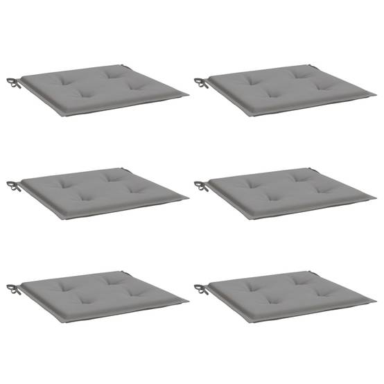 Coussins de chaise jardin lot de 6 gris 50x50x3 cm tissu oxford P149 MP347 - Image 3