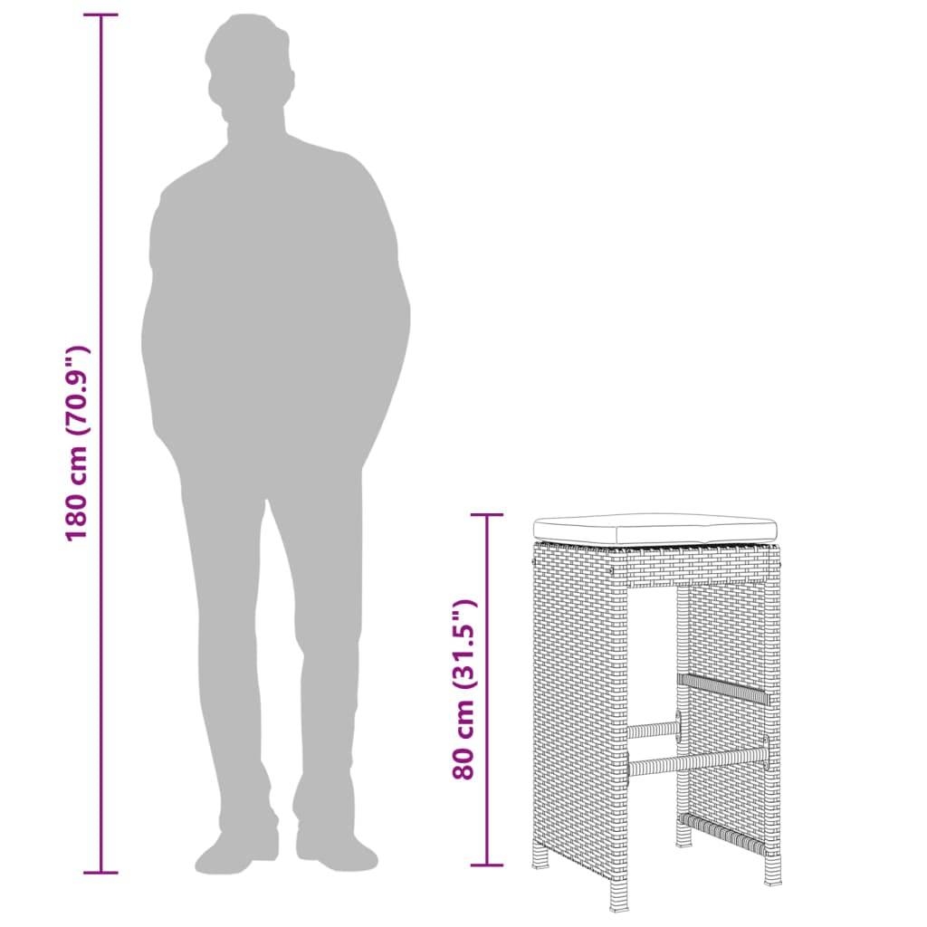 Chaise bois composite 6 places rotin gris  40 x 40 x 76 cm  - Prolenta premium  p3225.5 - Image 9