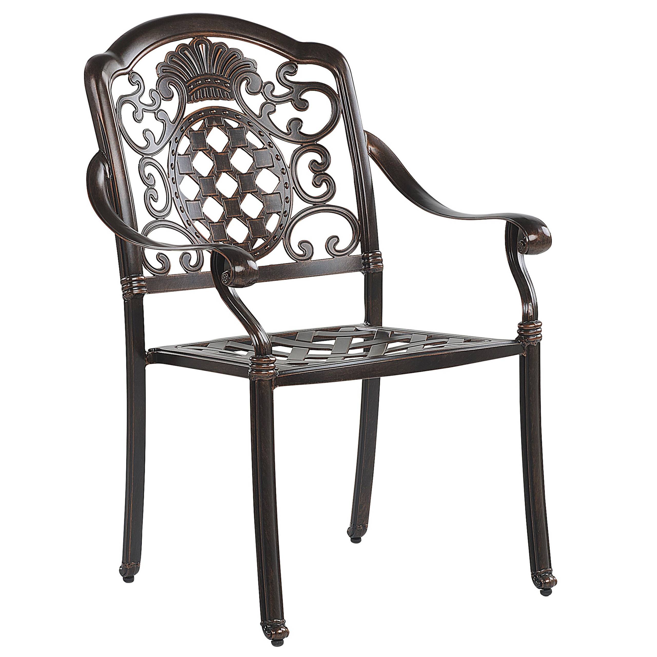 Beliani - Chaise de jardin Aluminium Marron foncé SALENTO - Beliani - Image 5