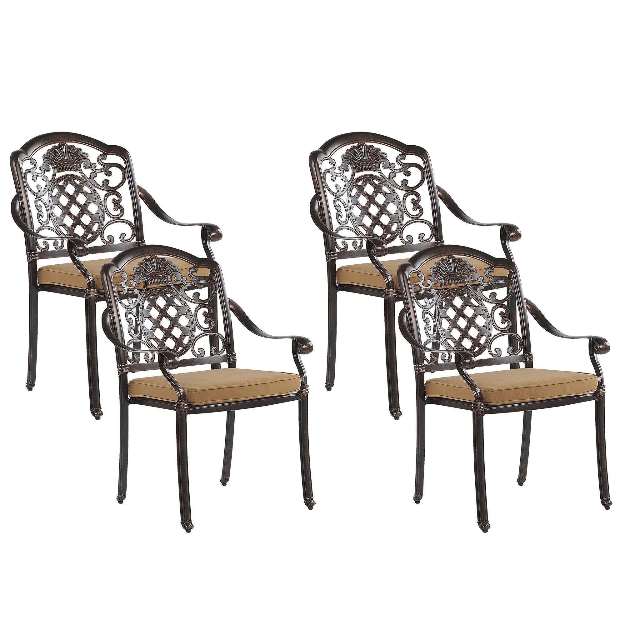Beliani - Chaise de jardin Aluminium Marron foncé SALENTO - Beliani - Image 2