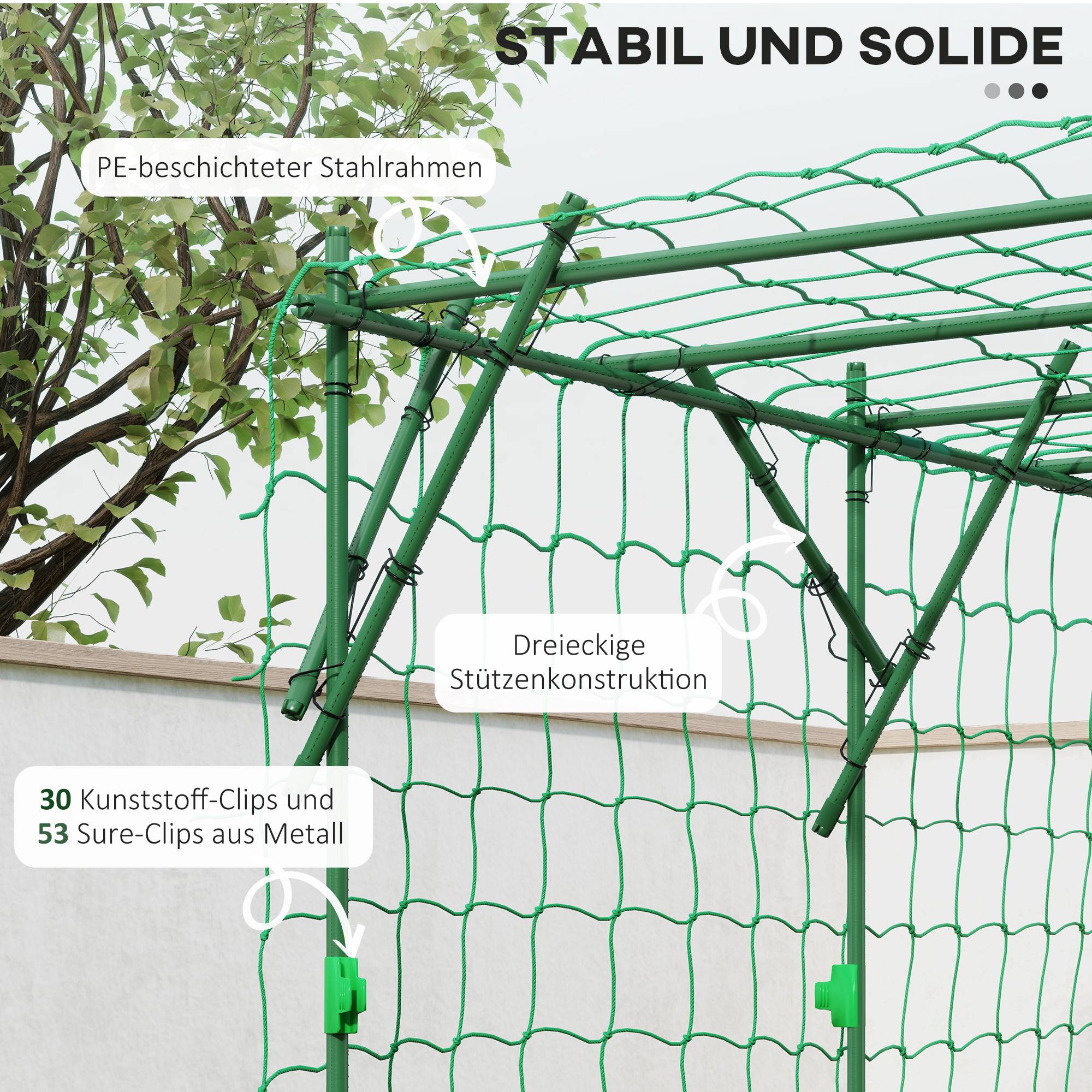 Treillage de jardin en acier inoxydable, vert, 223 x 223 x 223 cm - PANGIVO - Image 6
