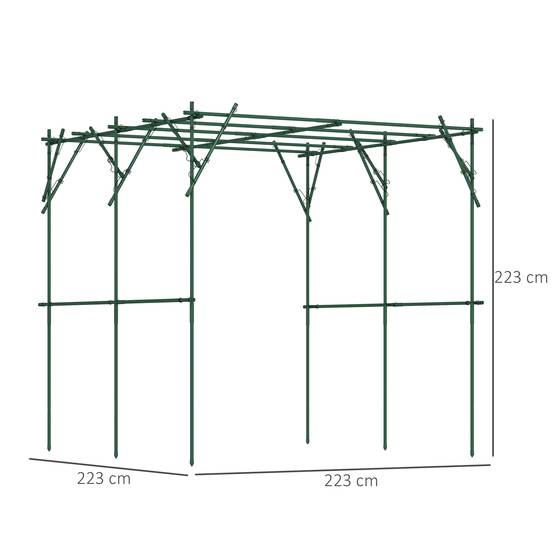 Treillage de jardin en acier inoxydable, vert, 223 x 223 x 223 cm - PANGIVO - Image 3