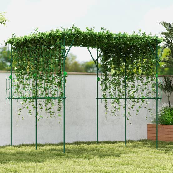 Treillage de jardin en acier inoxydable, vert, 223 x 223 x 223 cm - PANGIVO - Image 2