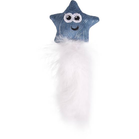 Jouet Etoile Medy bleu taille 7 x 19 cm pour chat - Image 1