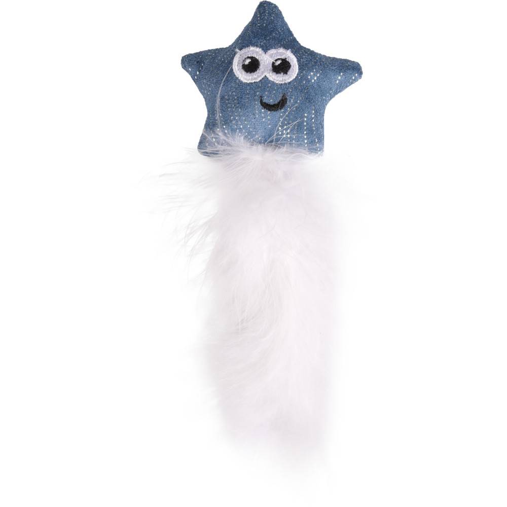 Jouet Etoile Medy bleu taille 7 x 19 cm pour chat - Image 1
