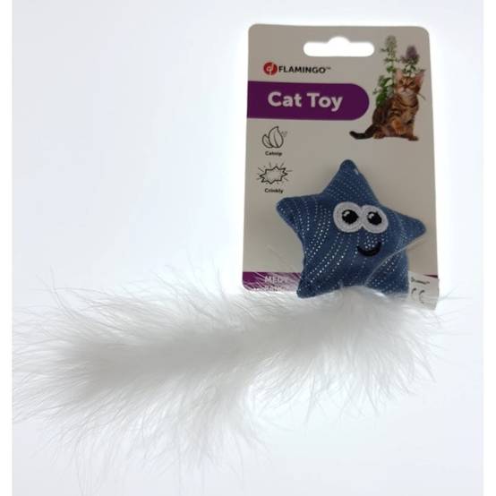 Jouet Etoile Medy bleu taille 7 x 19 cm pour chat - Image 3