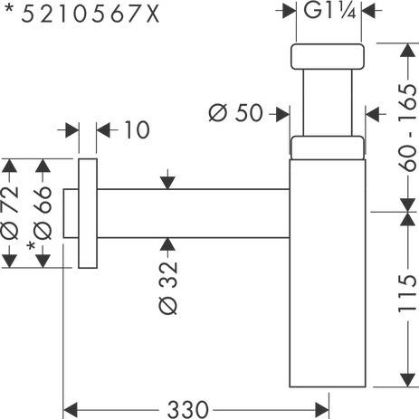 Siphon design Flowstar S chromé - 52105000 - Image 2