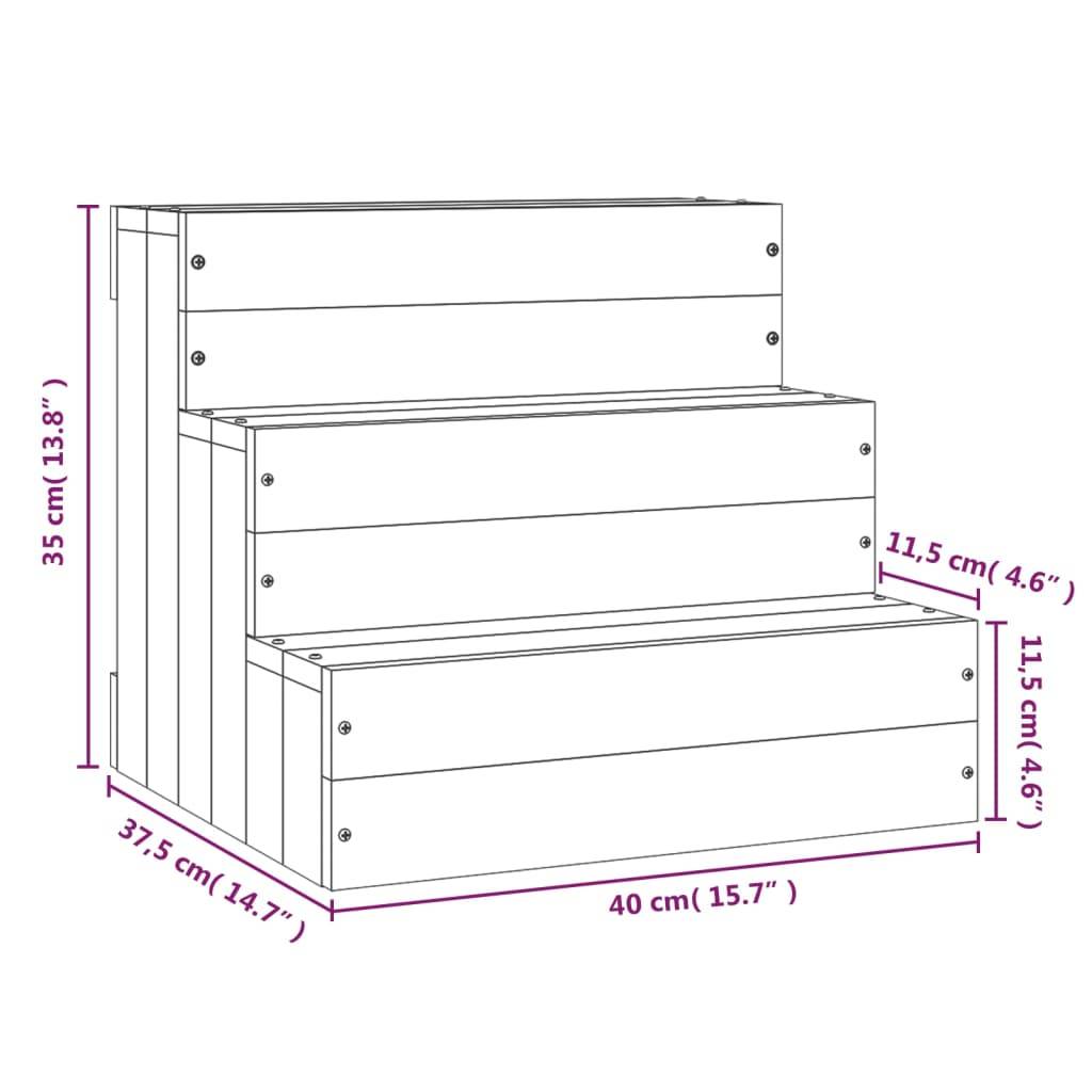 Vidaxl - Escalier pour animaux de compagnie Gris 40x37,5x35 cm Bois pin vidaXL 822463 - Image 3