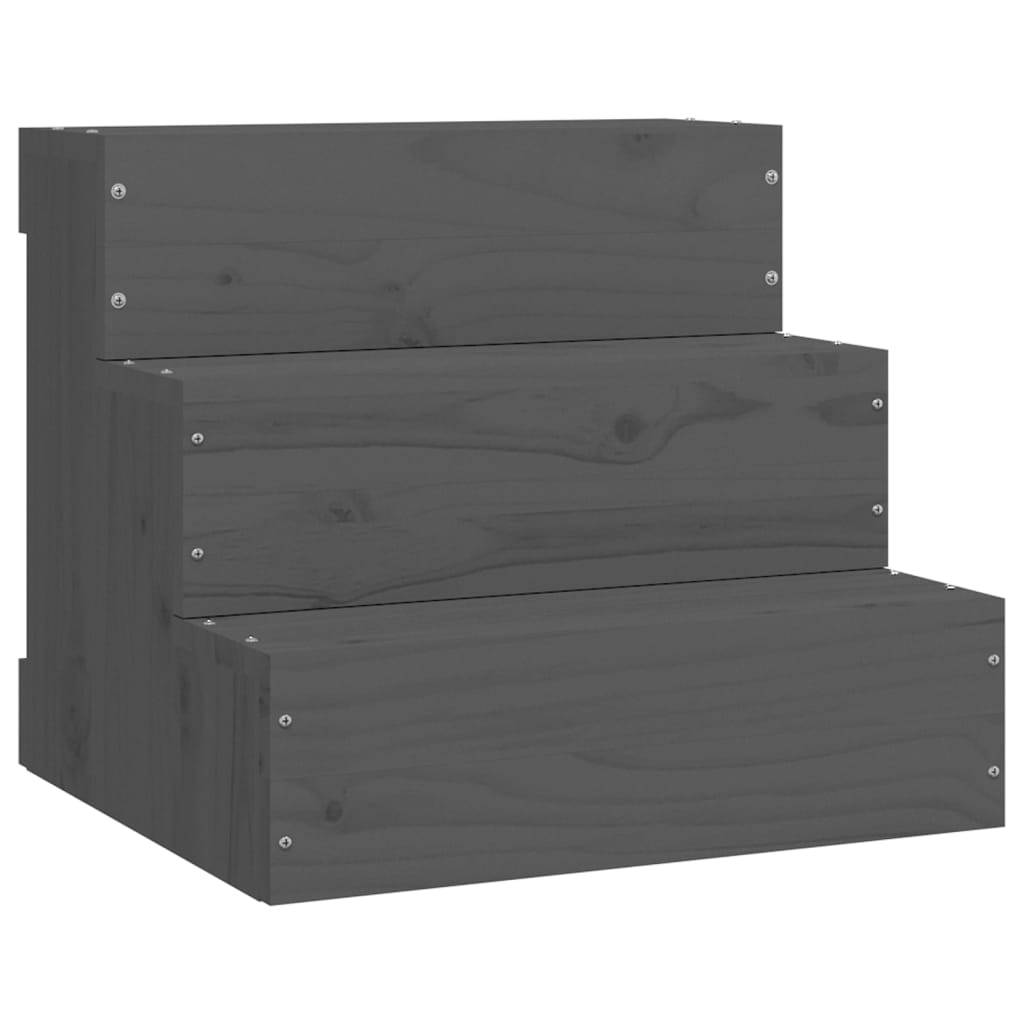Vidaxl - Escalier pour animaux de compagnie Gris 40x37,5x35 cm Bois pin vidaXL 822463 - Image 2
