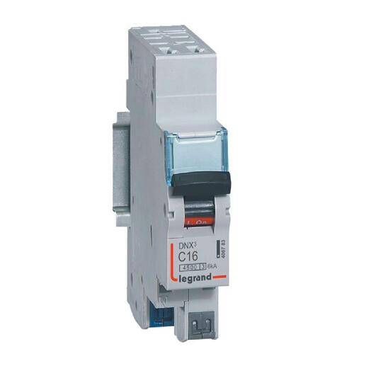 Legrand - Disjoncteur phase + neutre DNX³ 4500 6kA arrivée bornes automatiques 1 module 1P+N 230V 16A - LEGRAND - 406783