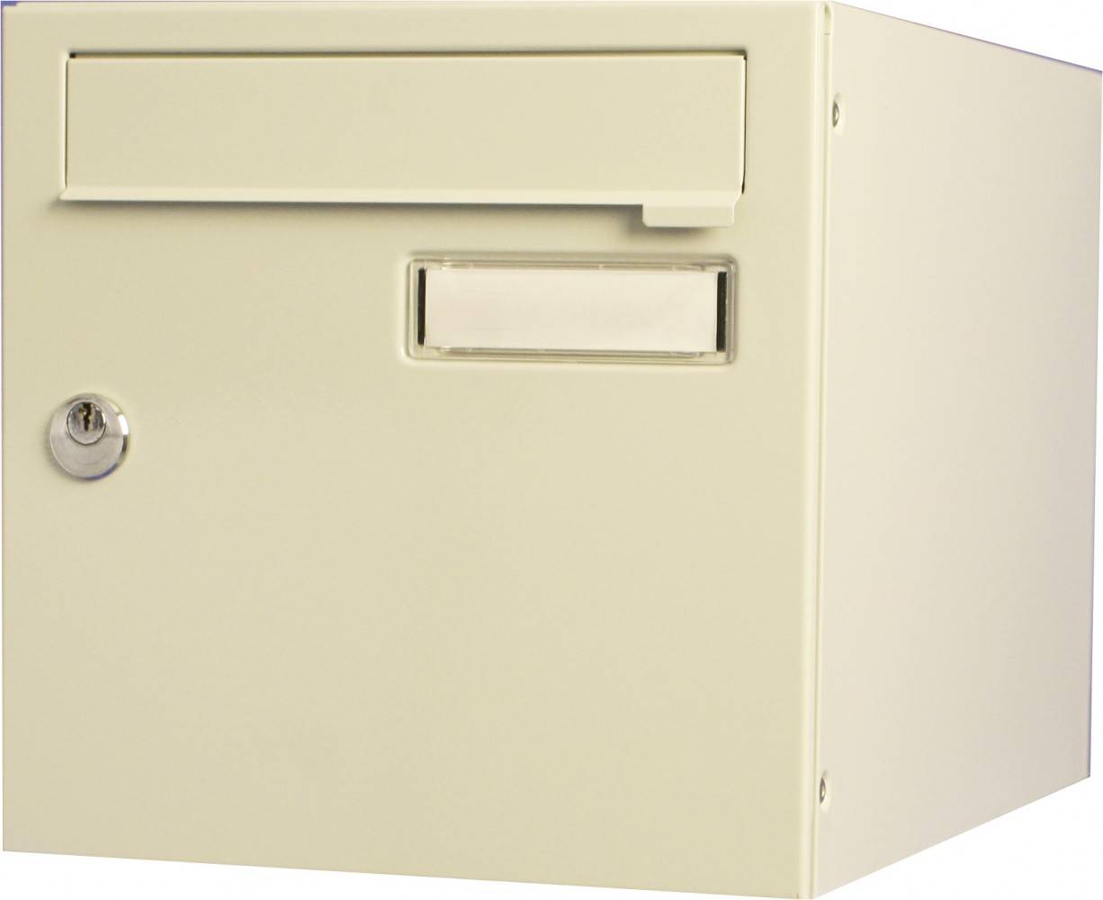 Boîte aux lettres normalisée 2 portes extérieur RENZ acier beige brillant - Image 1