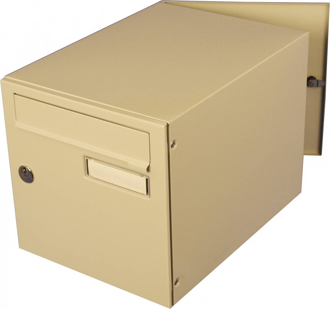 Boîte aux lettres normalisée 2 portes extérieur RENZ acier beige brillant - Image 2