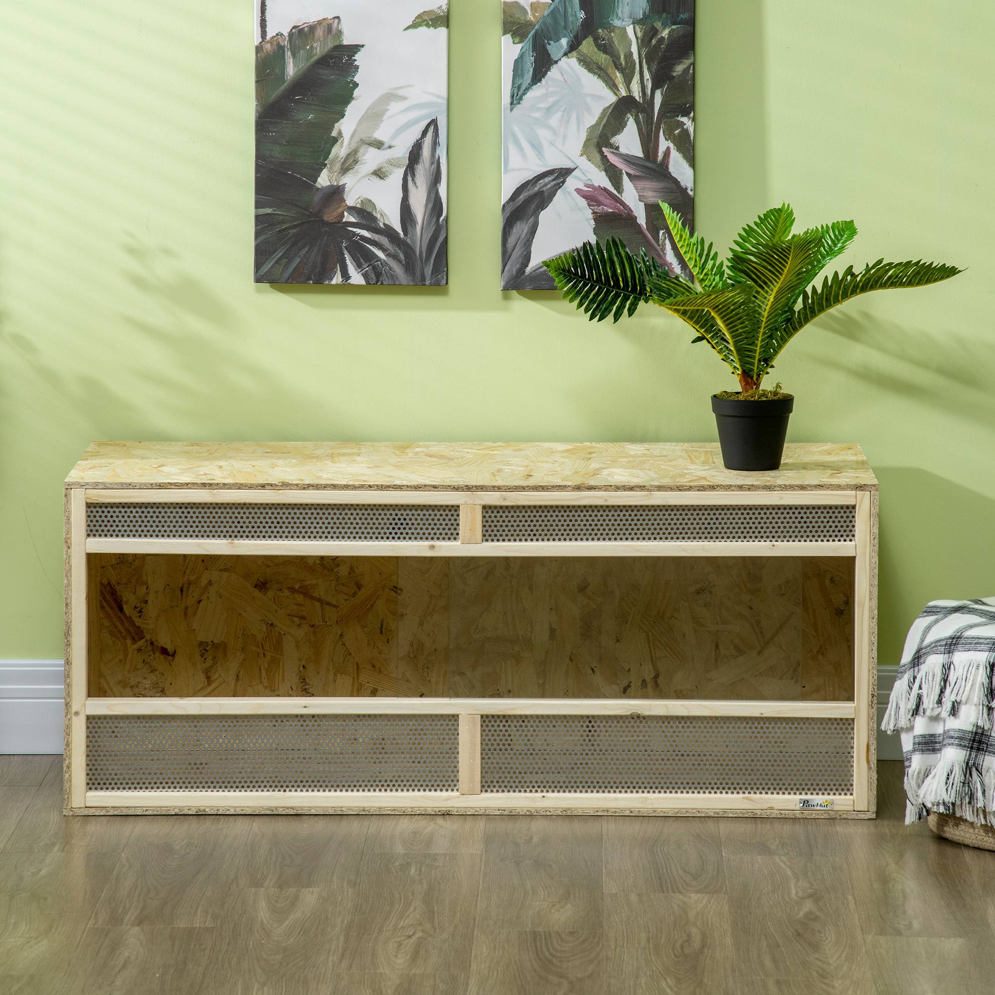 Sans Marque - Terrarium en bois OSB pour reptiles avec porte coulissante en verre - 120 x 50 x 50 cm naturel - Image 10