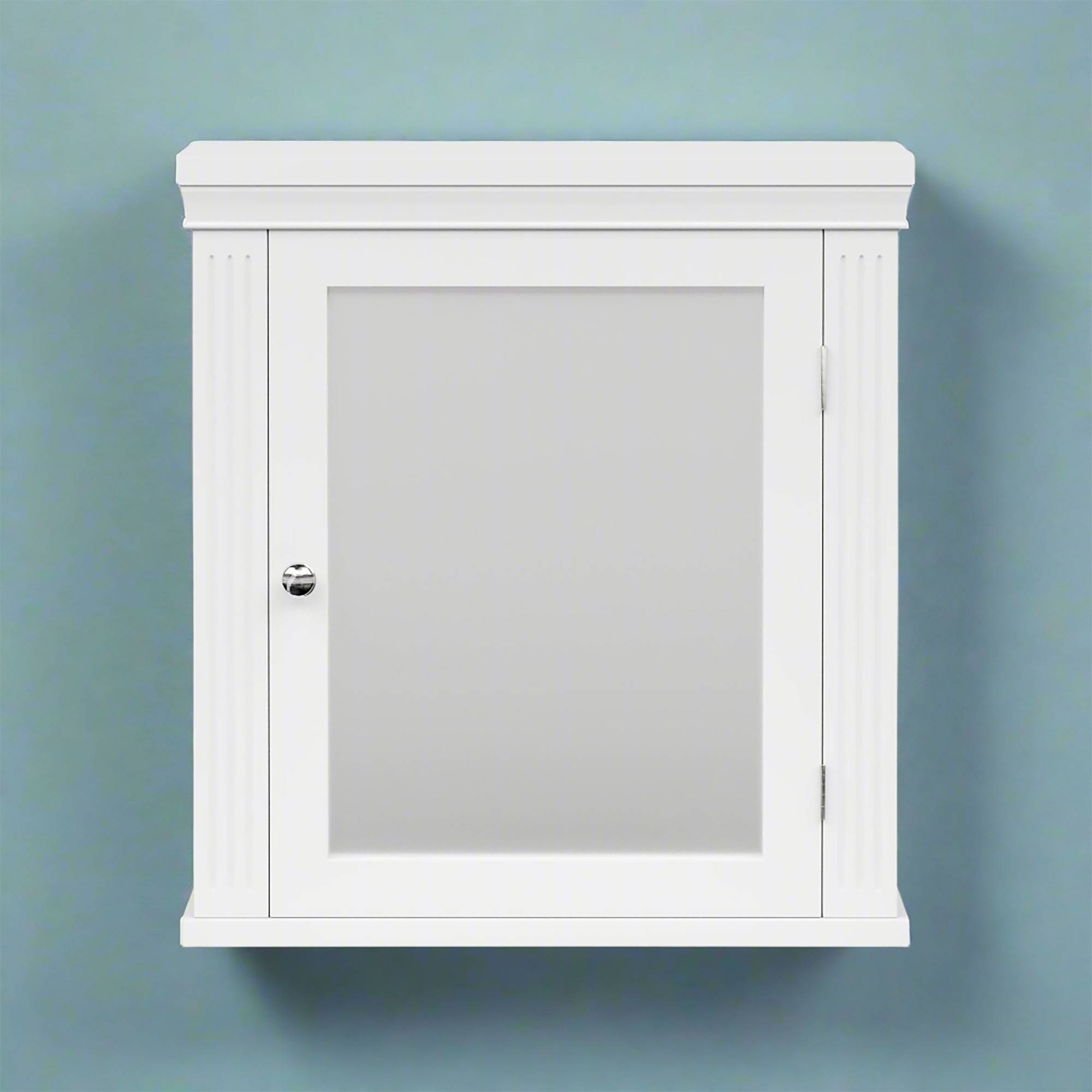 Teamson Home - Armoire de salle de bain en effet bois blanc avec étagères Teamson Home - Image 1
