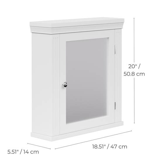 Teamson Home - Armoire de salle de bain en effet bois blanc avec étagères Teamson Home - Image 4