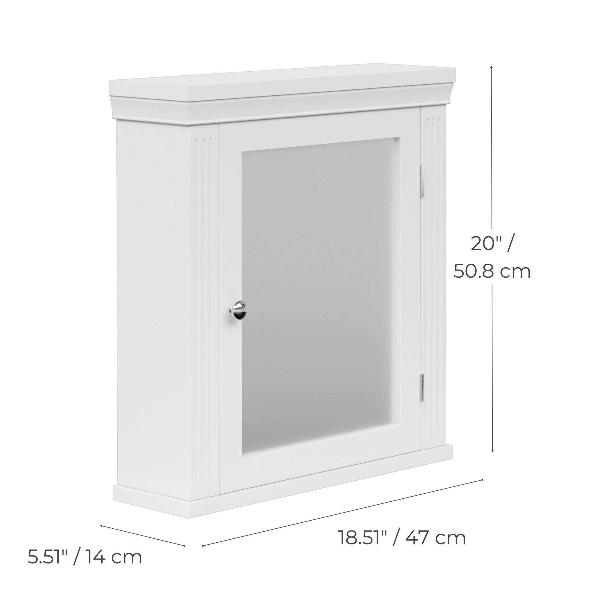 Teamson Home - Armoire de salle de bain en effet bois blanc avec étagères Teamson Home - Image 4